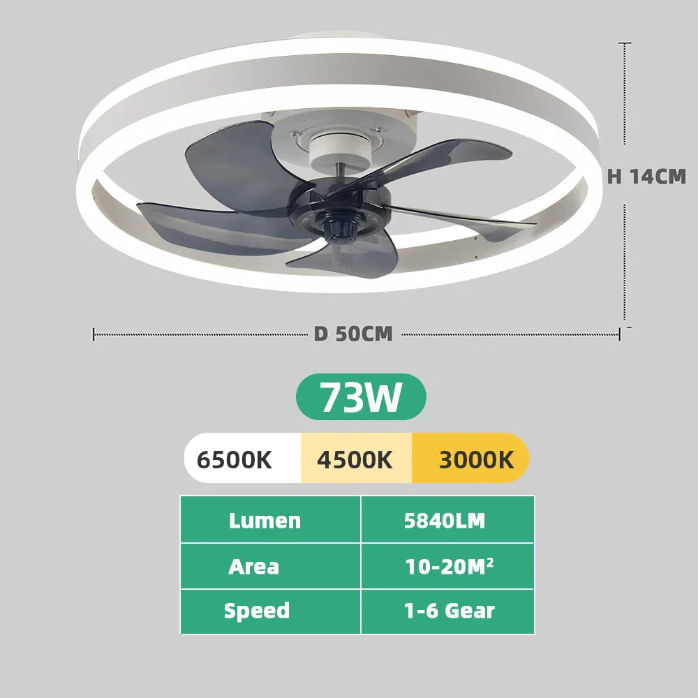 Nowoczesny sufitowy wentylator LED z pilotem i regulacją