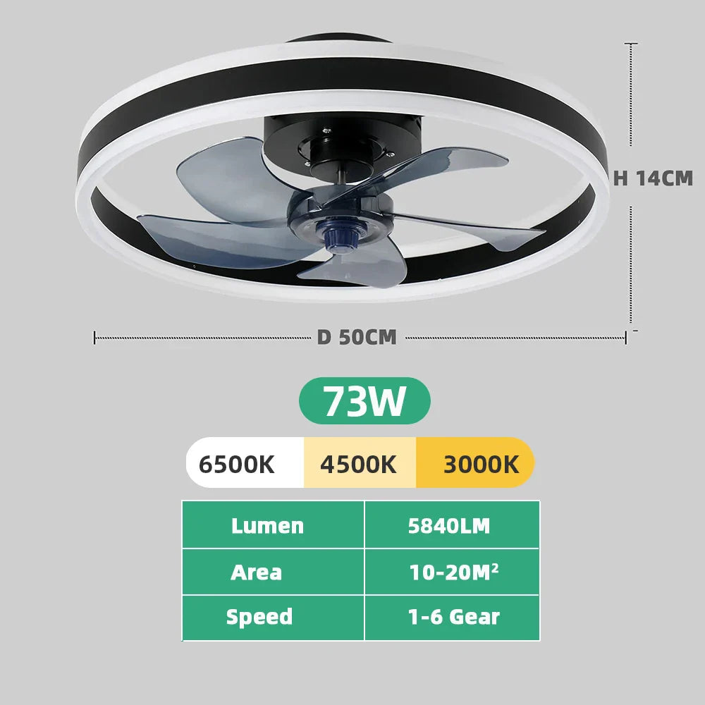 Nowoczesny sufitowy wentylator LED z pilotem i regulacją