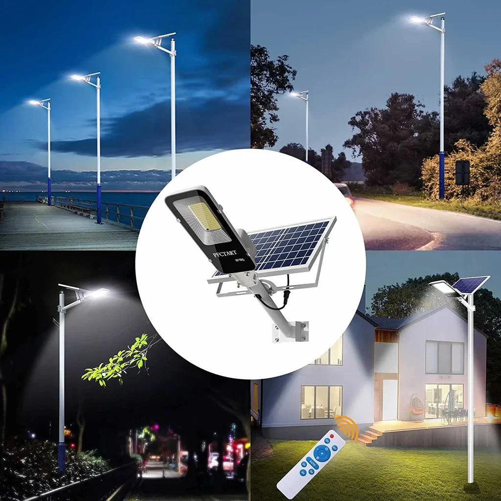 Mocna lampa solarna 200W, wodoodporna, 6000mAh, automatyczna
