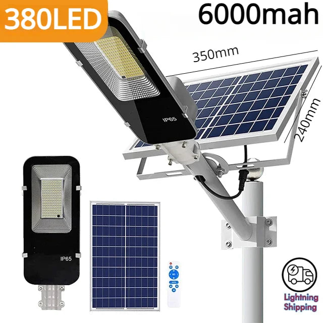 Mocna lampa solarna 200W, wodoodporna, 6000mAh, automatyczna