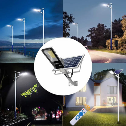 Mocna lampa solarna 200W, wodoodporna, 6000mAh, automatyczna