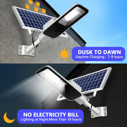 Mocna lampa solarna 200W, wodoodporna, 6000mAh, automatyczna